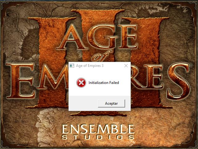 Age of empires iii initialization failed